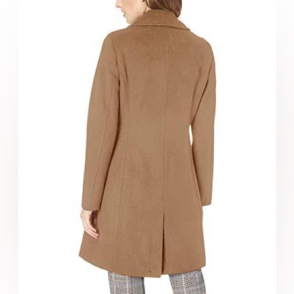 Calvin Klein Wool-Blend Button Front Coat in Camel size 2 - Picture 14 of 15